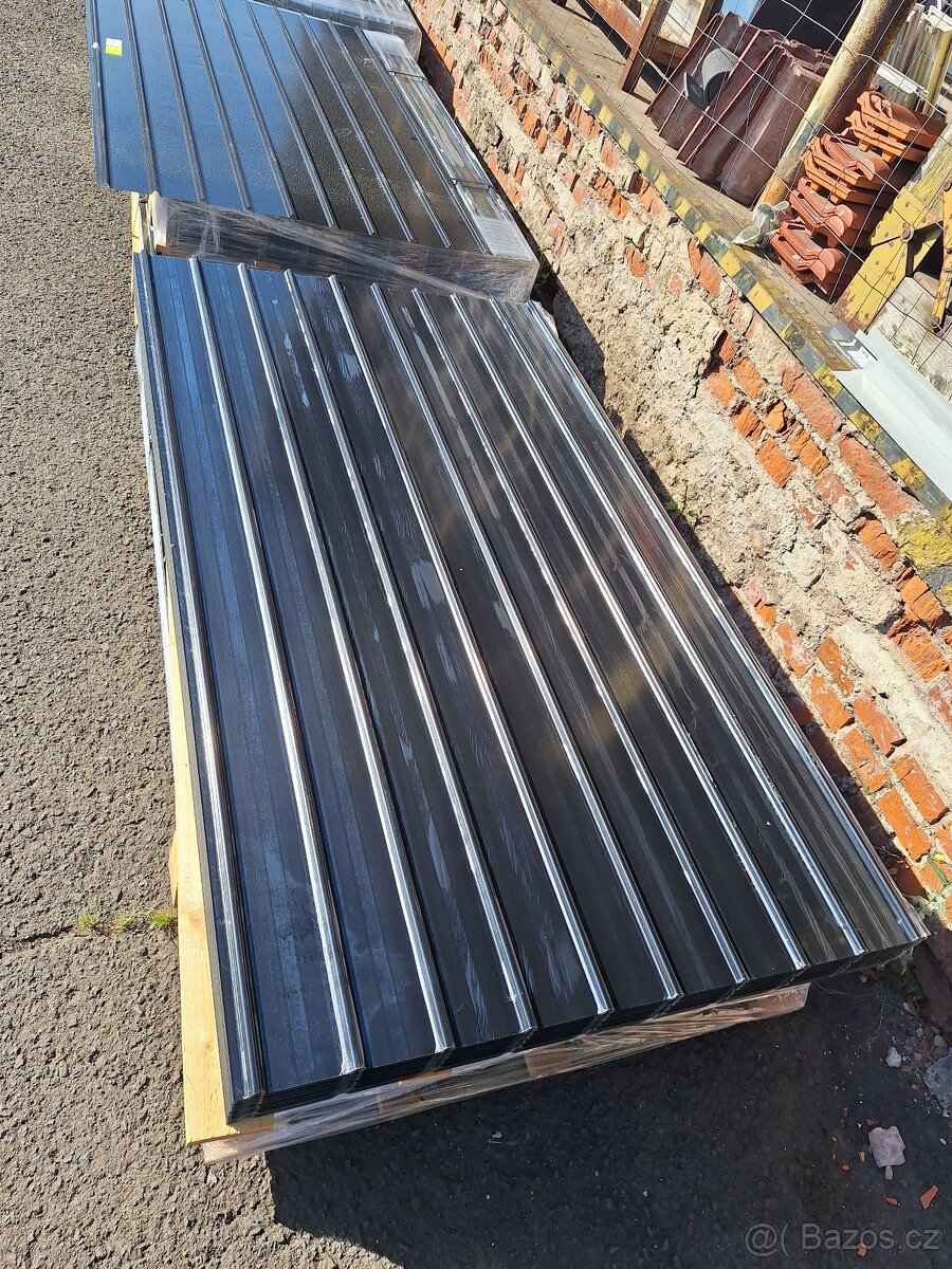 Trapézové plechy 91 x 150cm Černé a Hnědé - 2