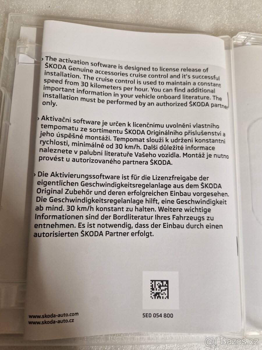 Aplikační software tempomatu Škoda Originál 5E0054800 - 2
