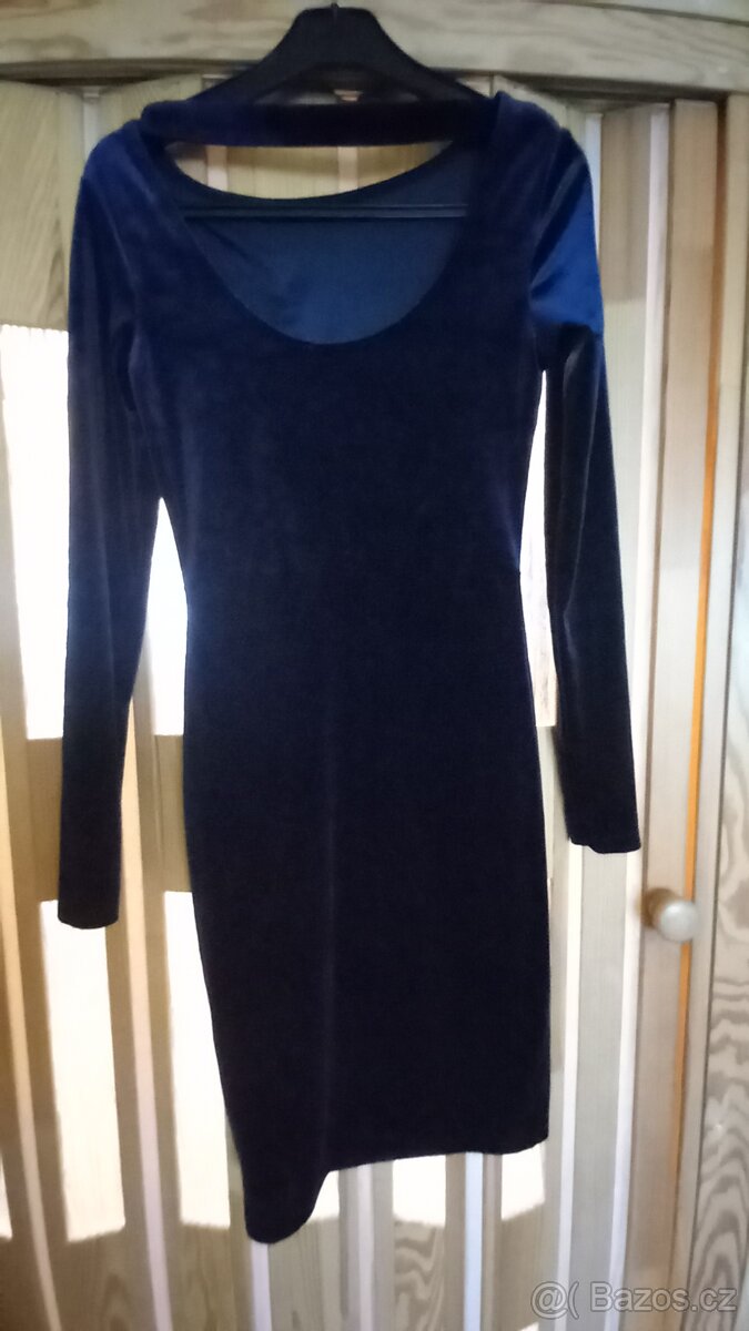 Tmavě modré sametové šaty Orsay, vel. XS - 2