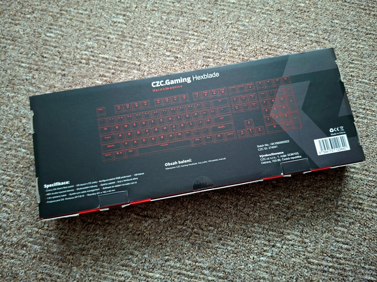 Mechanická klávesnice CZC Hexblade (Cherry MX Silent Red) - 2