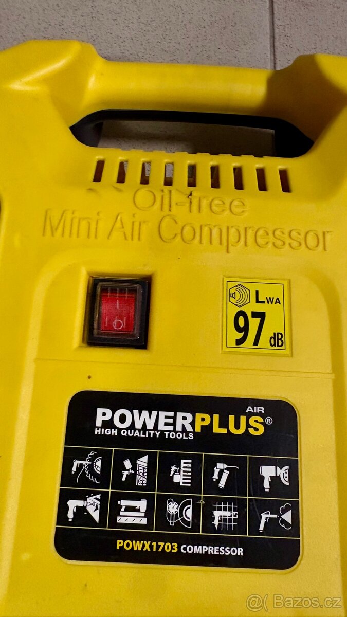 Bezolejový kompresor Powerplus POWX1703 + příslušenství - 2