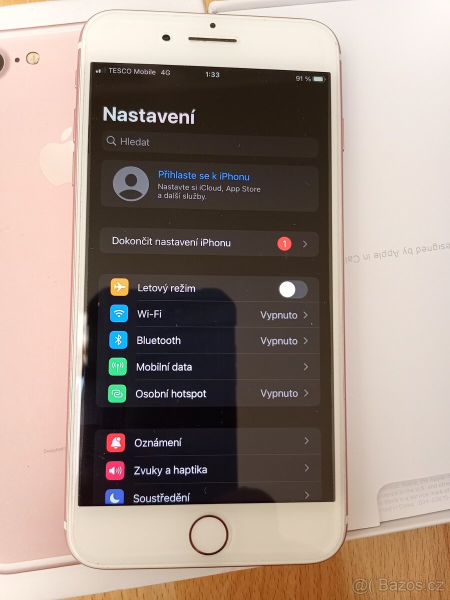Apple iPhone 7 plus Rose Gold 128GB baterie 100% - 2