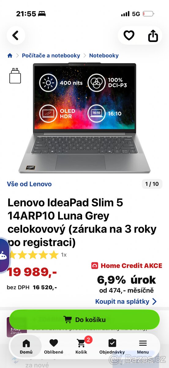 Prodám Lenovo Ideapad Slim 5 - 2