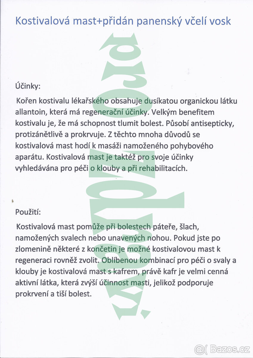 Kostival mast domácí - 2