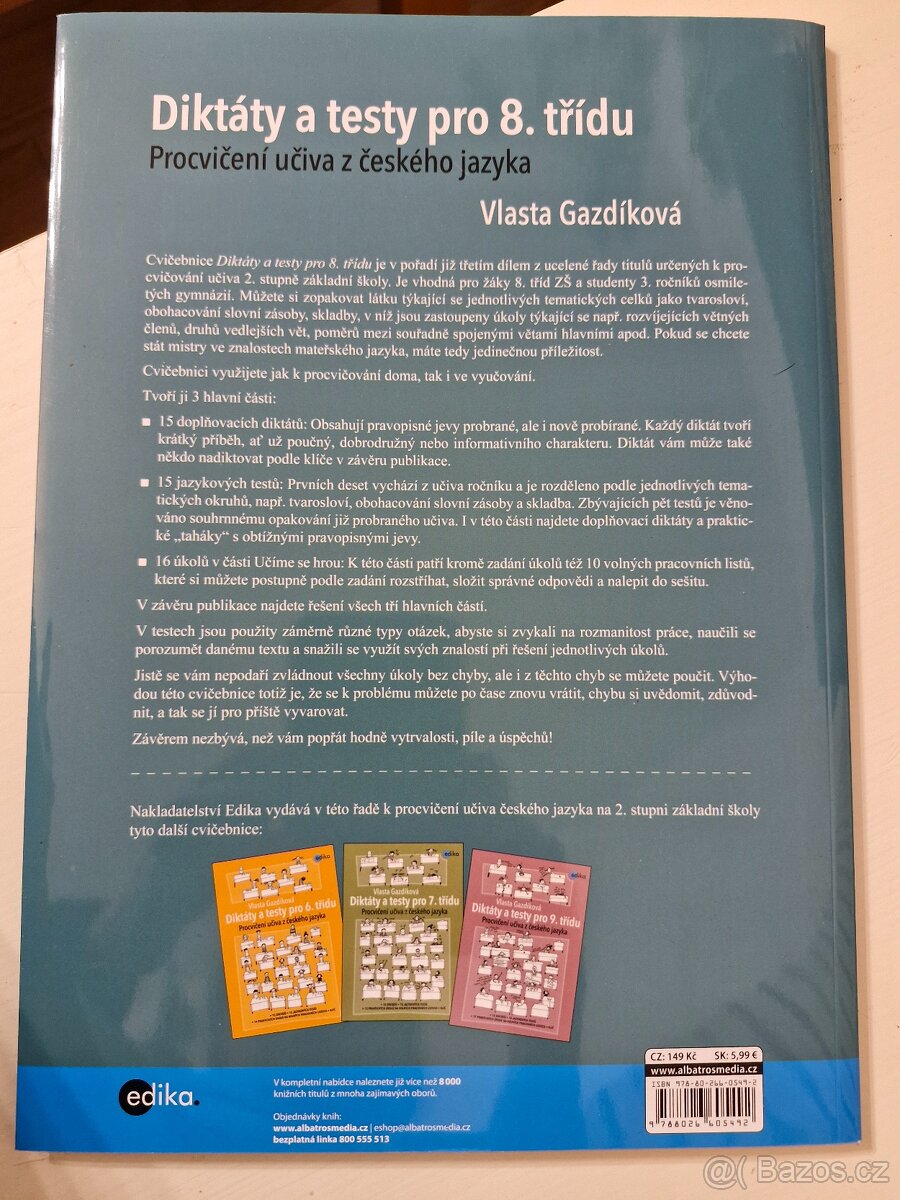 Diktáty a testy pro 8. třídu, jako nová - 2