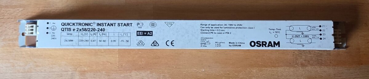 Elektronický předřadník OSRAM QTIS e 2x58/220-240 - 2