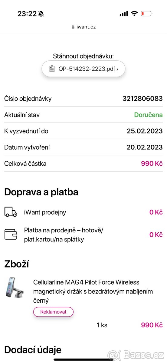 Cellularline MAG4 Pilot Force Wireless magnetický držák - 2