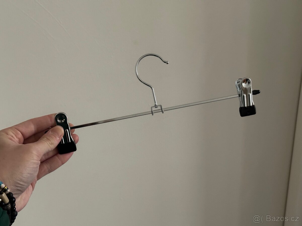 Šatní ramínka kalhotová kovová 100ks - 2