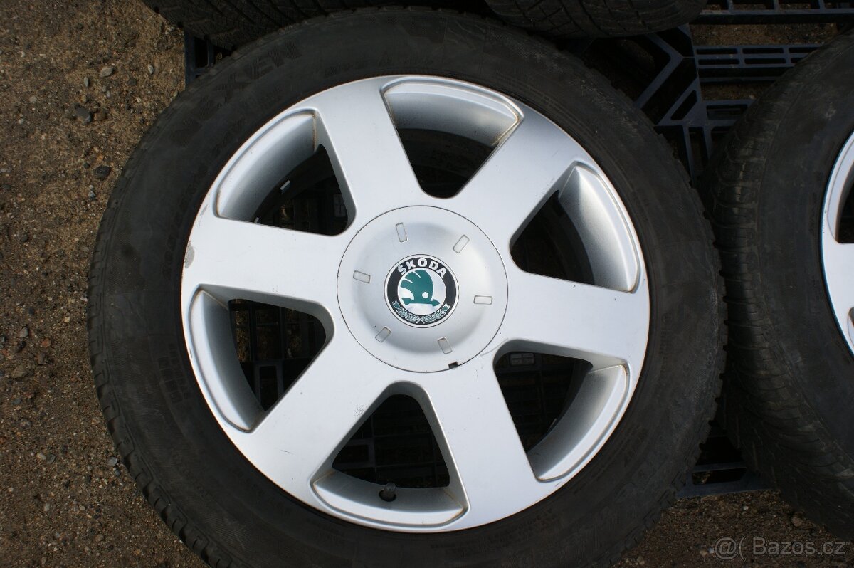original alu kola Skoda 5x112 take VW Audi Seat zimni pneu - 2