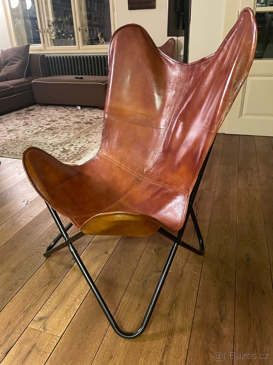 Kožené trubkové křeslo - 2