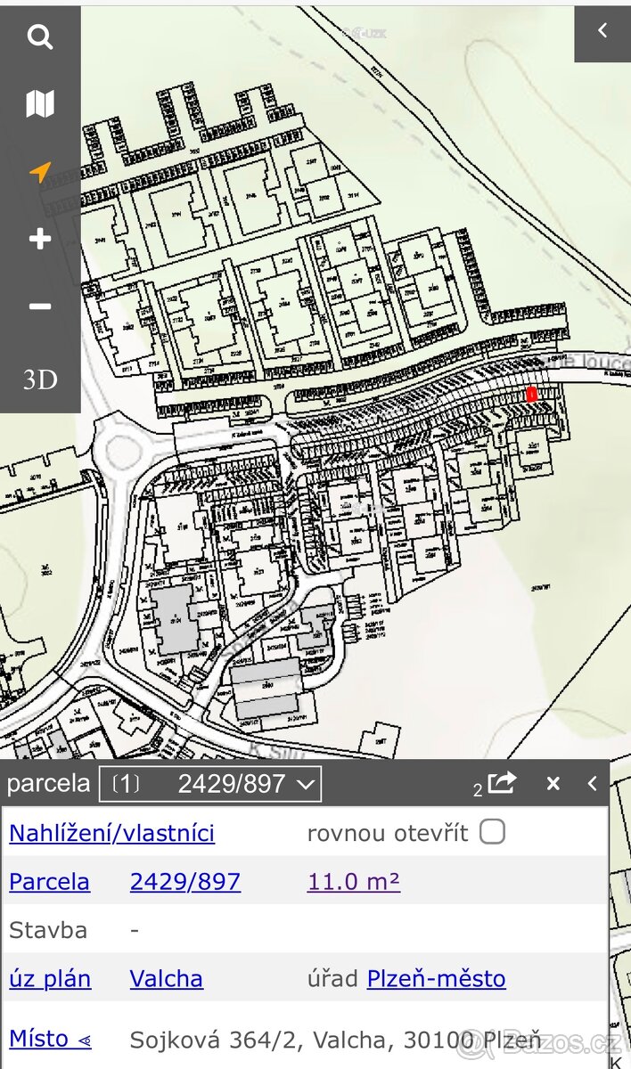 Pronájem parkovací stání Plzeň Valcha - 2