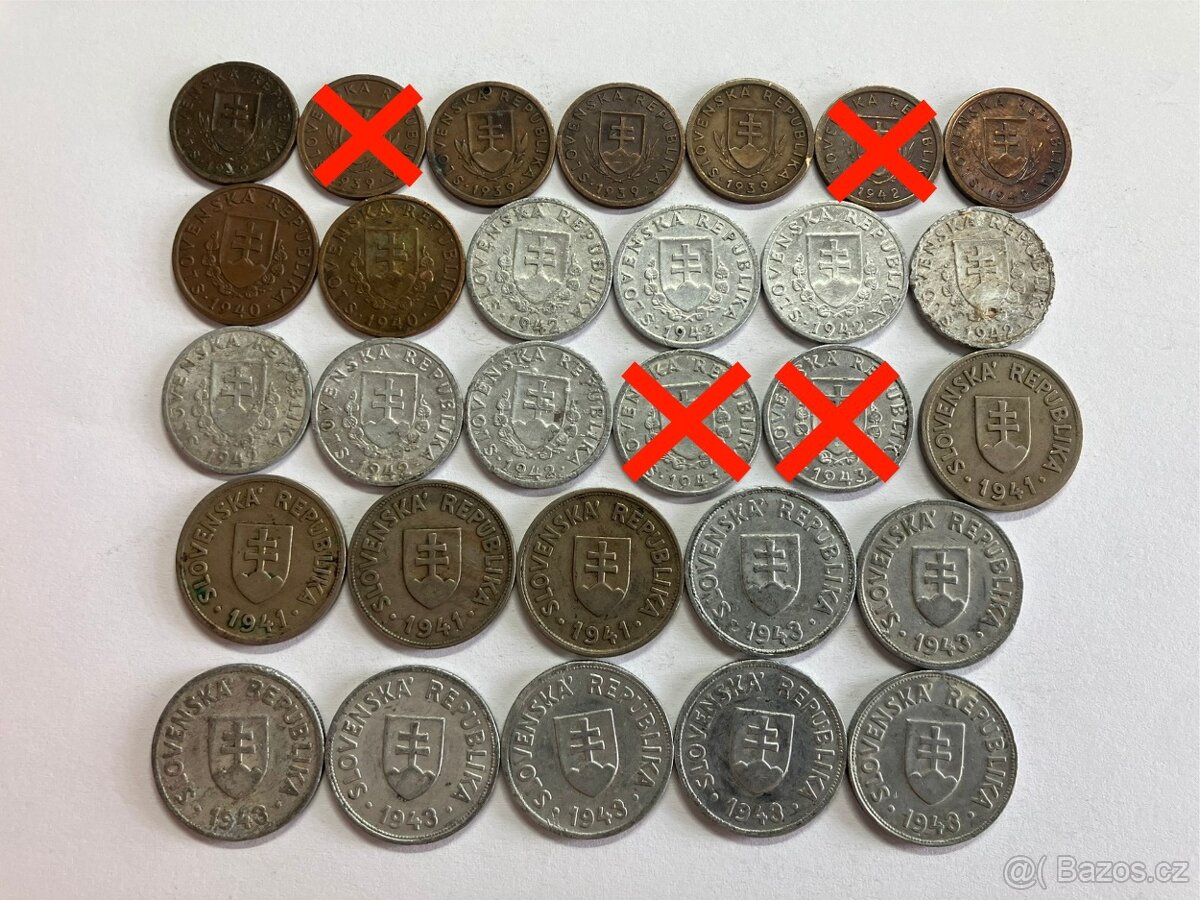 Slovenský Štát a Protektorát Čechy Morava obehové mince - 2