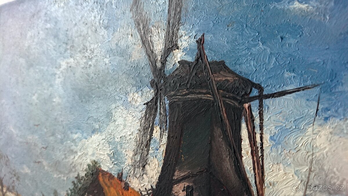 Krajina s mlýnem, Nizozemí. E. Meyran - 2