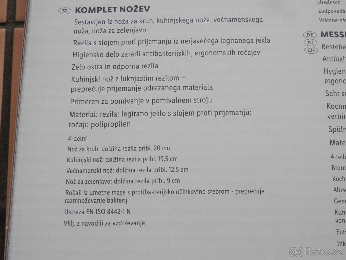 Nový set kuchyňských nožů, viz foto. - 2