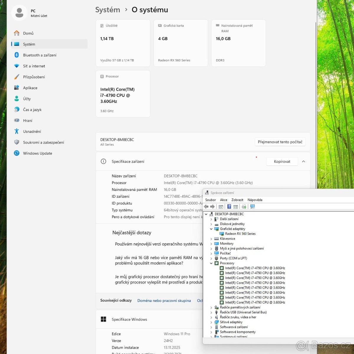 PC Intel i7 4790/SSD + HDD/16GB RAM/RADEON RX560 4GB + LCD - 2