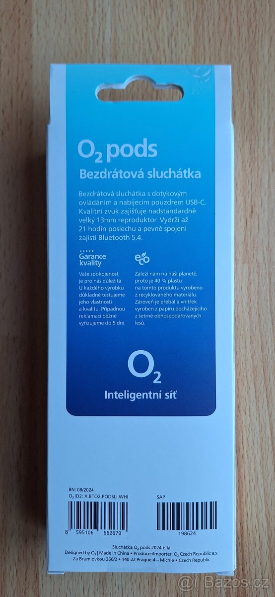 NOVÁ bezdrátová sluchátka O2 pods bílá - 2