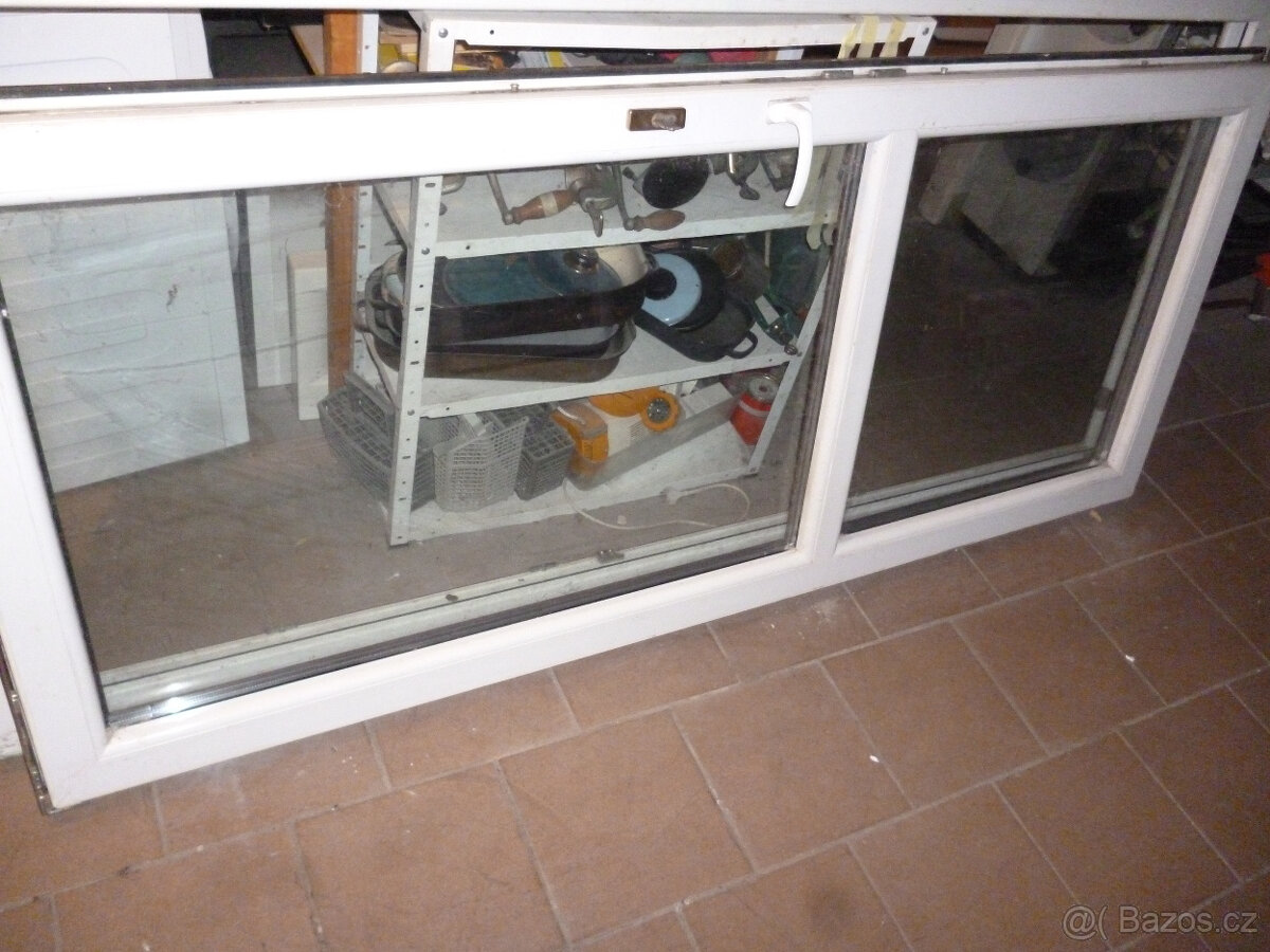 plastové prosklené dveře š-86cm + futro 220x100cm - 2