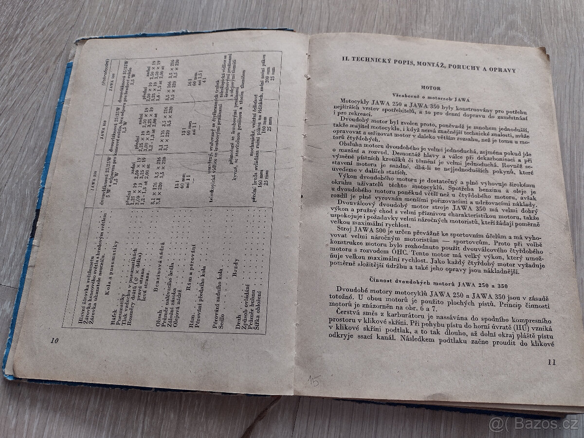 JAWA 250,350,500, POPIS, OBSLUHA, 1955 - 2