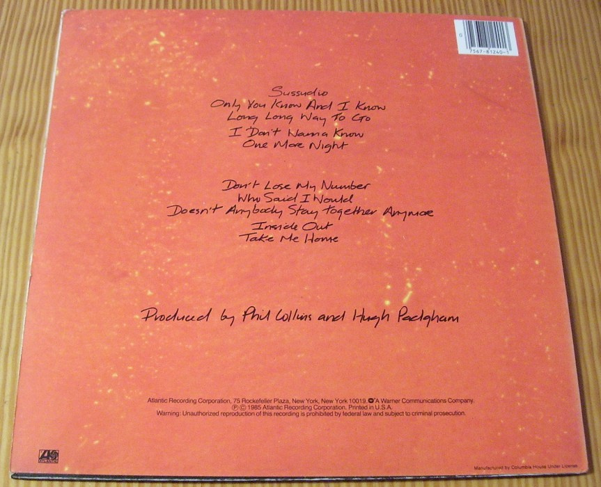 LP Phil Collins-No Jacket Required r.1985/255/ - 2