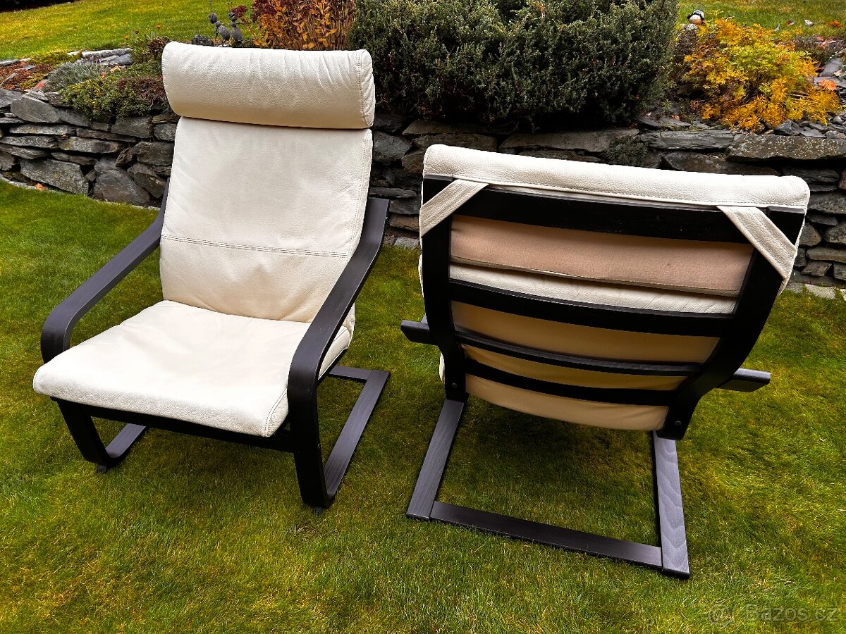 Křeslo ikea Poang kůže - 2