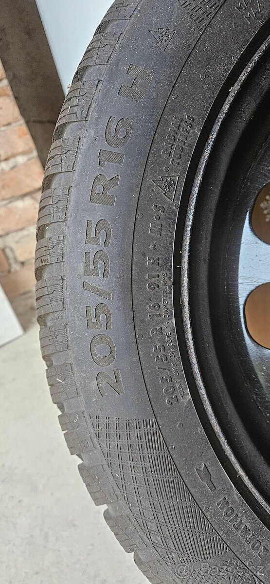 Plechove disky + zimne gumy 205 55 R16 - 2