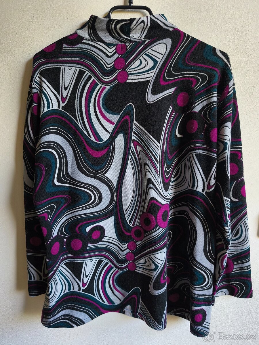 dámský vzorovaný pulovr se stojáčkem, vel.M - 2