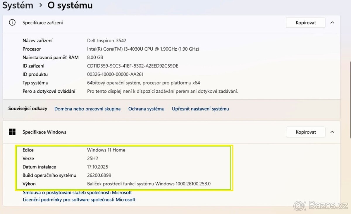 Dell Inspiron 15 3542 i3-4030 8GB 2xGPU 500GB W11Pro Red - 2
