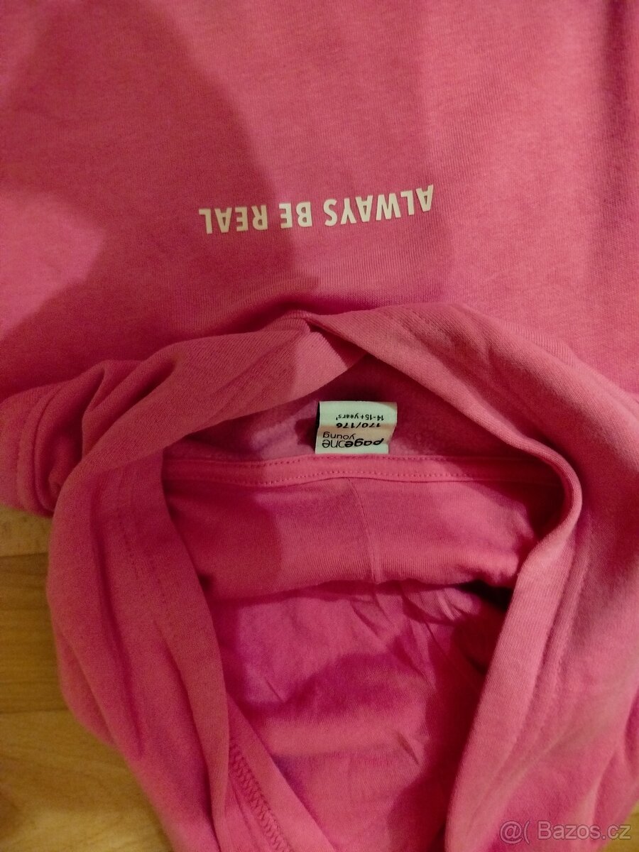 Krásná mikina růžová vel.170/176 - 2