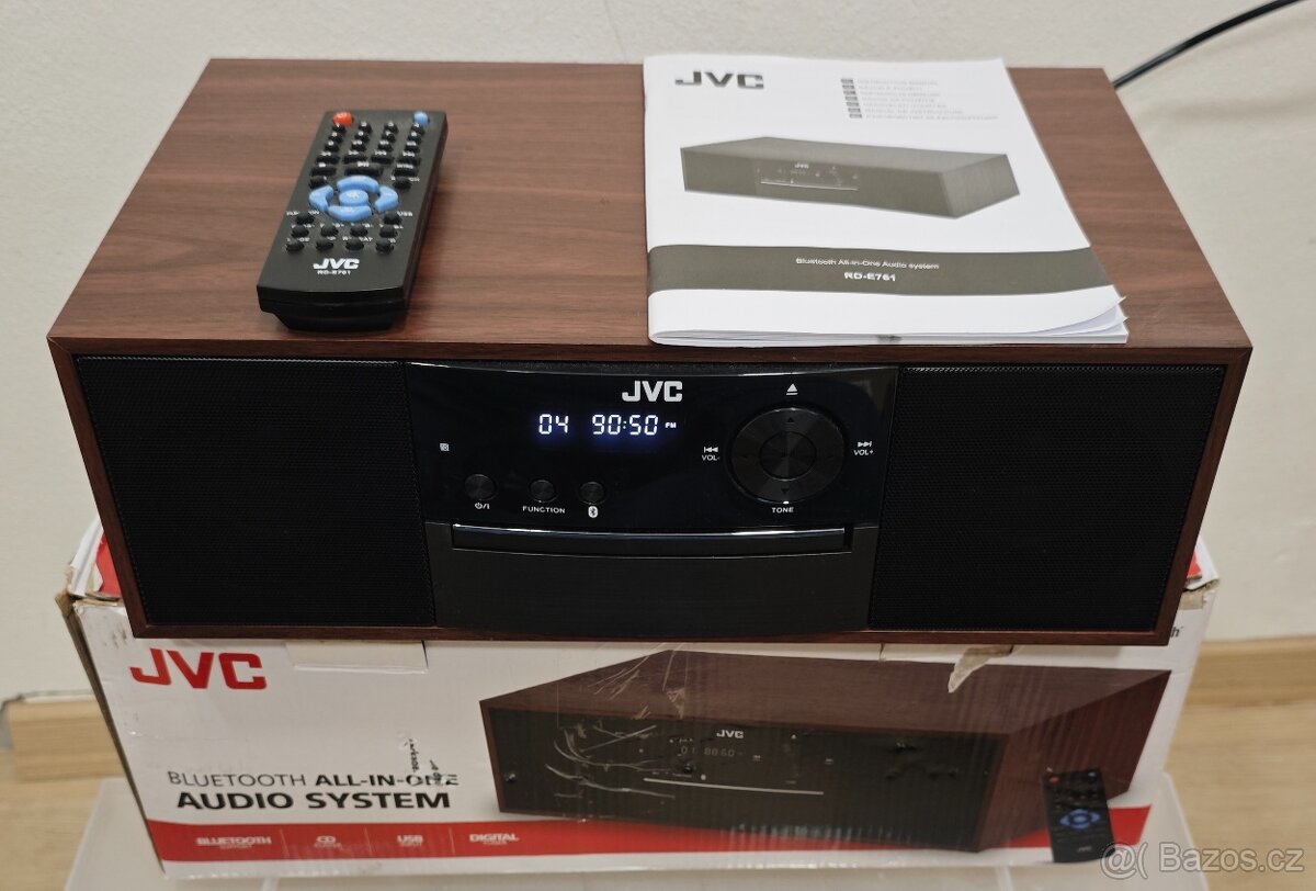 JVC RD-E761 mikrosystém – CD, Bluetooth, FM rádio, ovladač - 2