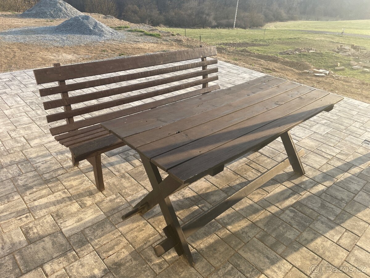 Zahradní lavička a stůl - 2