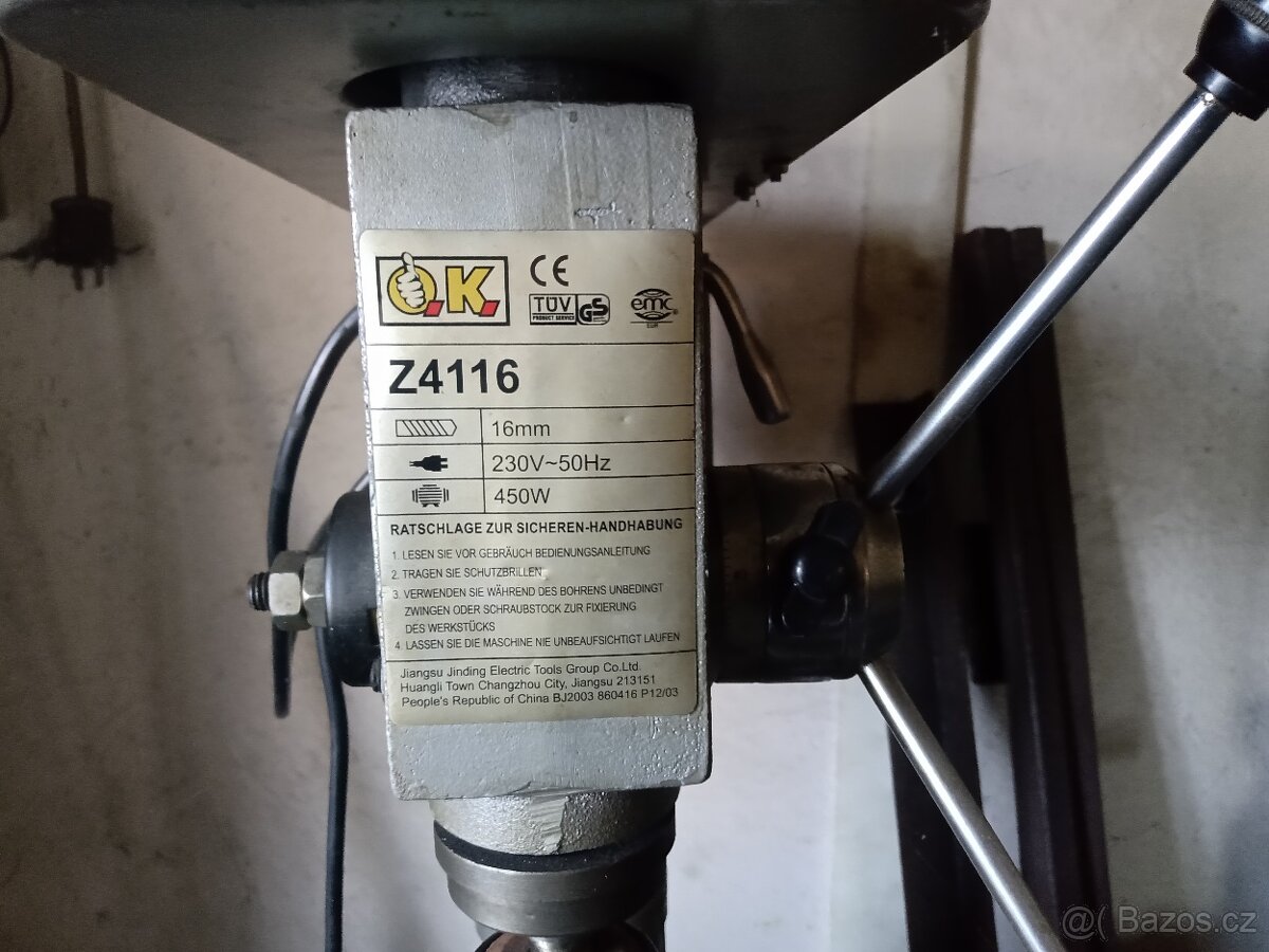 Stolní sloupová vrtačka Z4116 - 2