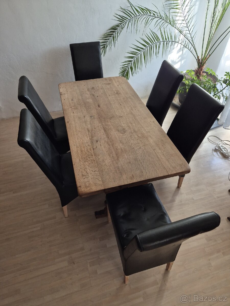 Selský stul a 6 zidli - 2