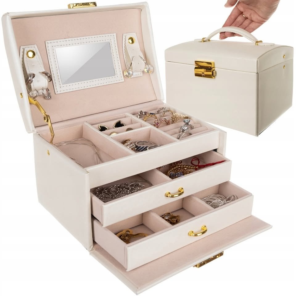 Saténová šperkovnice / kufřík na šperky - 2