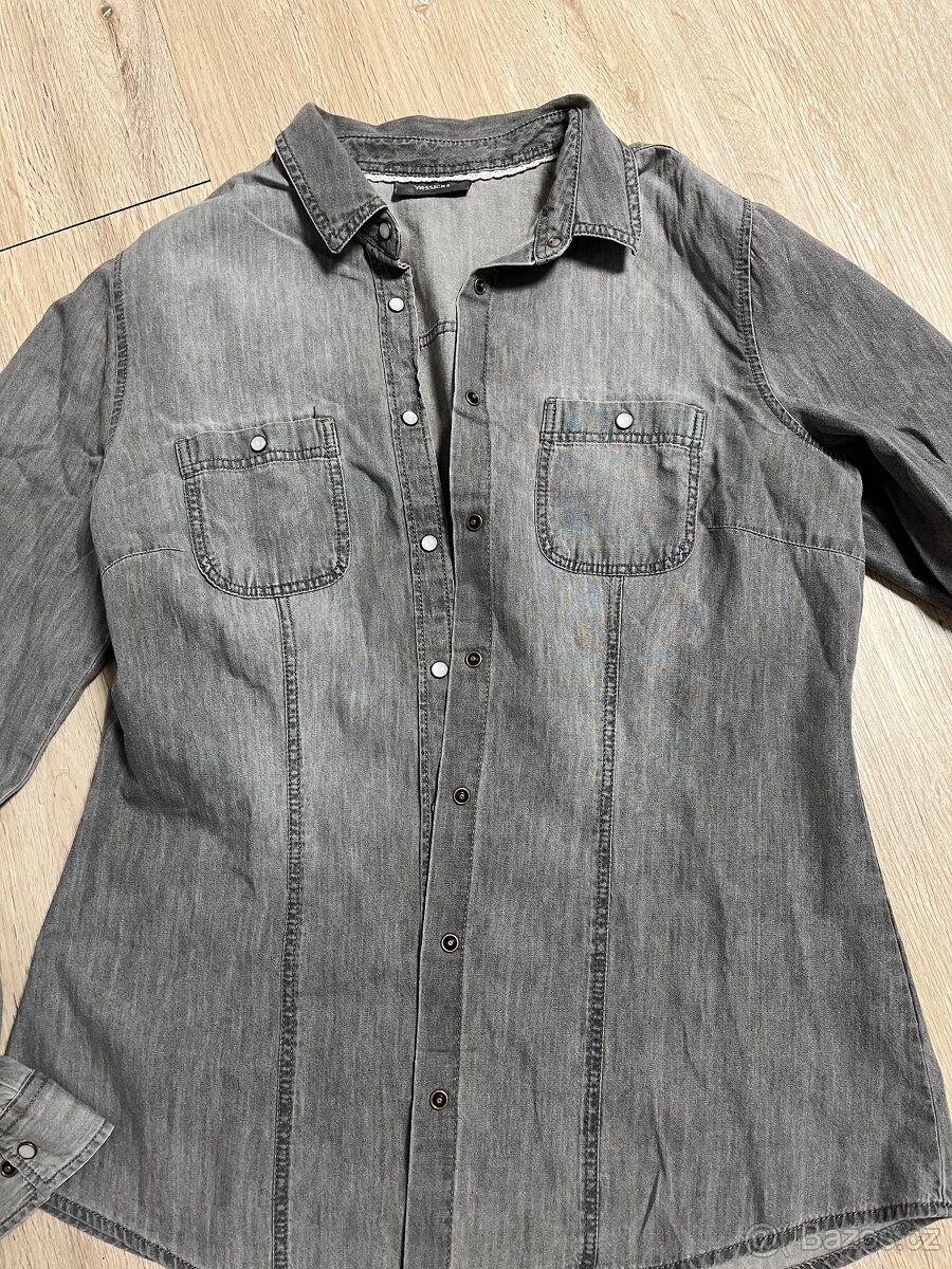 Džínová šedá košile S - 2