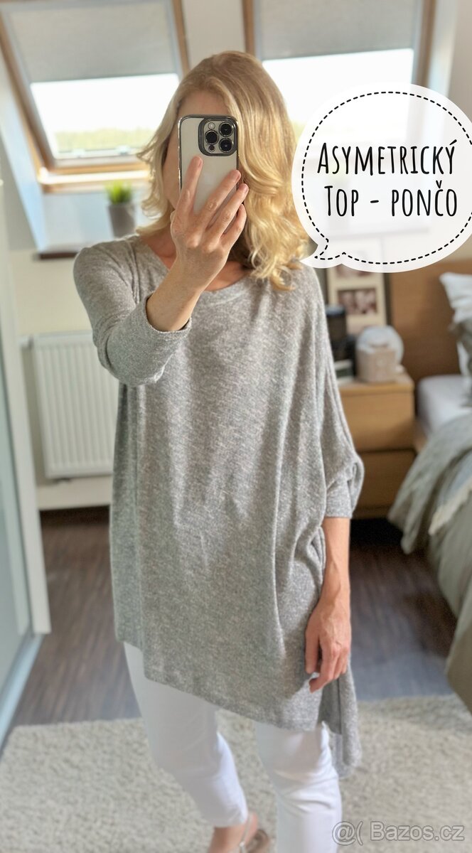 Svetrové pončo - 2