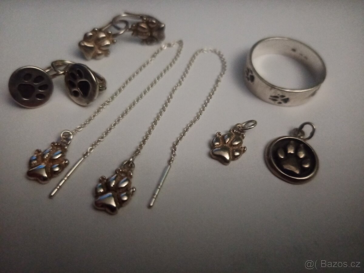 Šperky Psi packy stříbro - 2