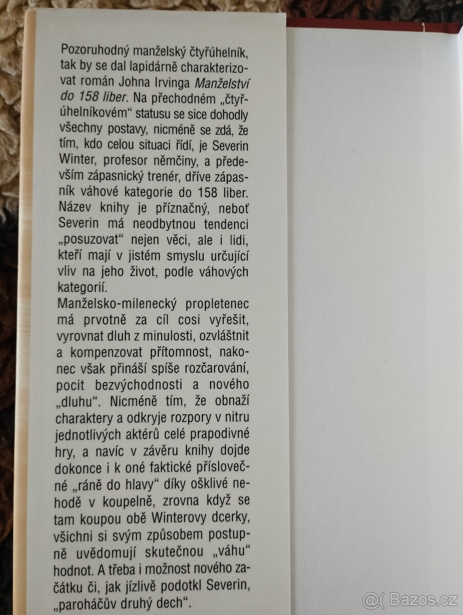 kniha, John Irving, Manželství do 158 liber - 2