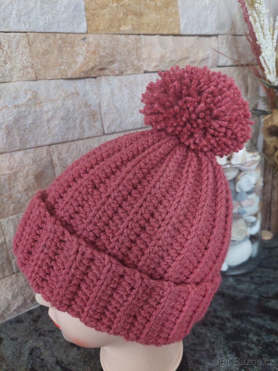 Čepice starorůžová - 2