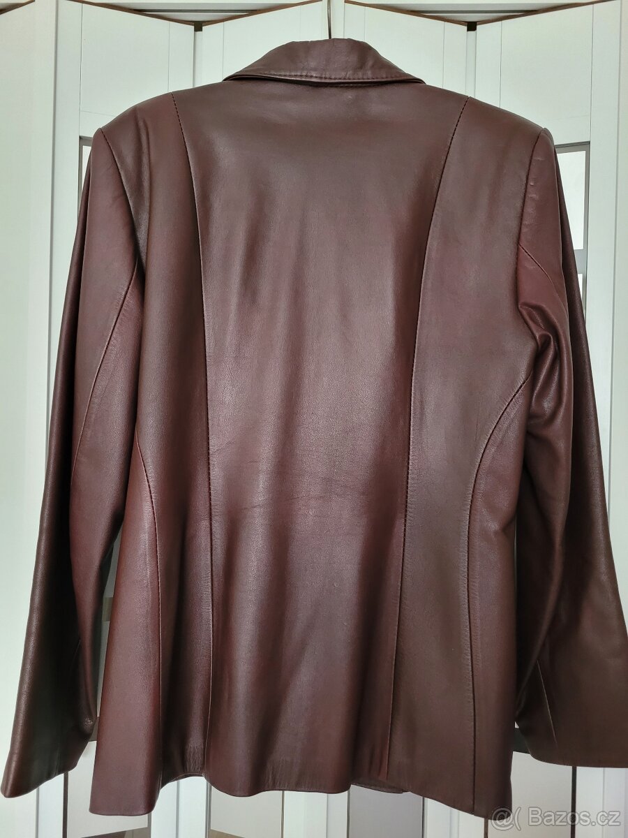 Kožená bunda M (38/40) vínová - 2