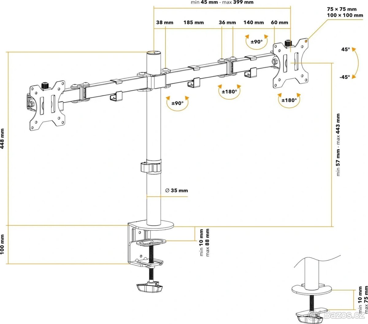 Držák na dva monitory až 32" - 2