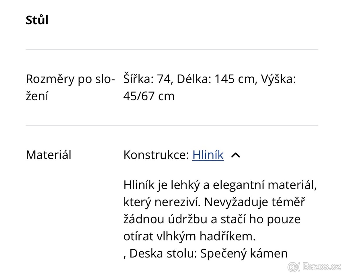 Hliníkový zahradní stůl - 2