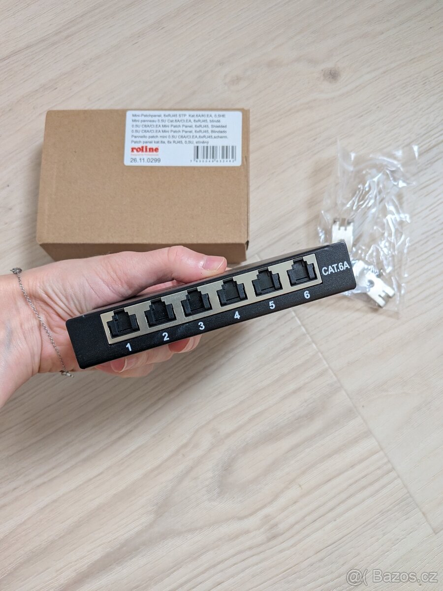 Patch panel Roline 6a - 6 portů - 2