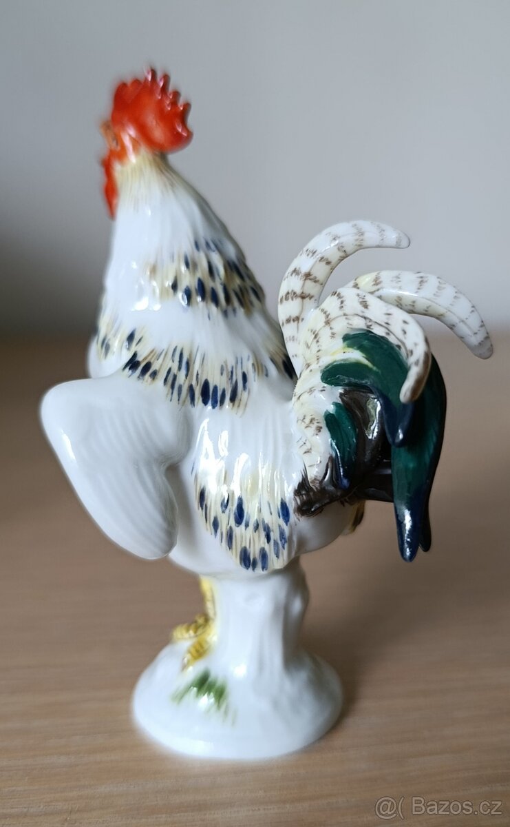 Porcelánová soška kohout Meissen - 2
