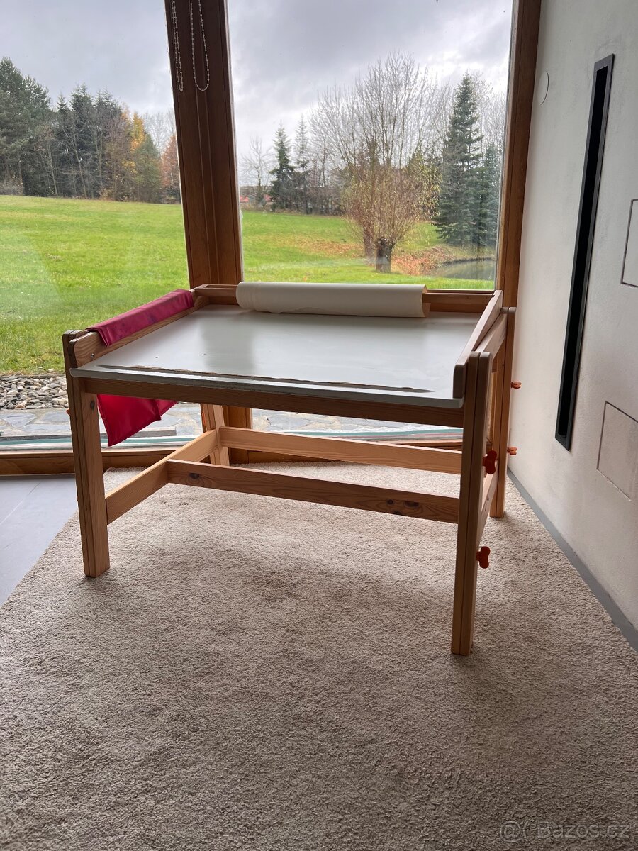 Dětský dřevěný stolek nastavitelný IKEA FLISAT - 2