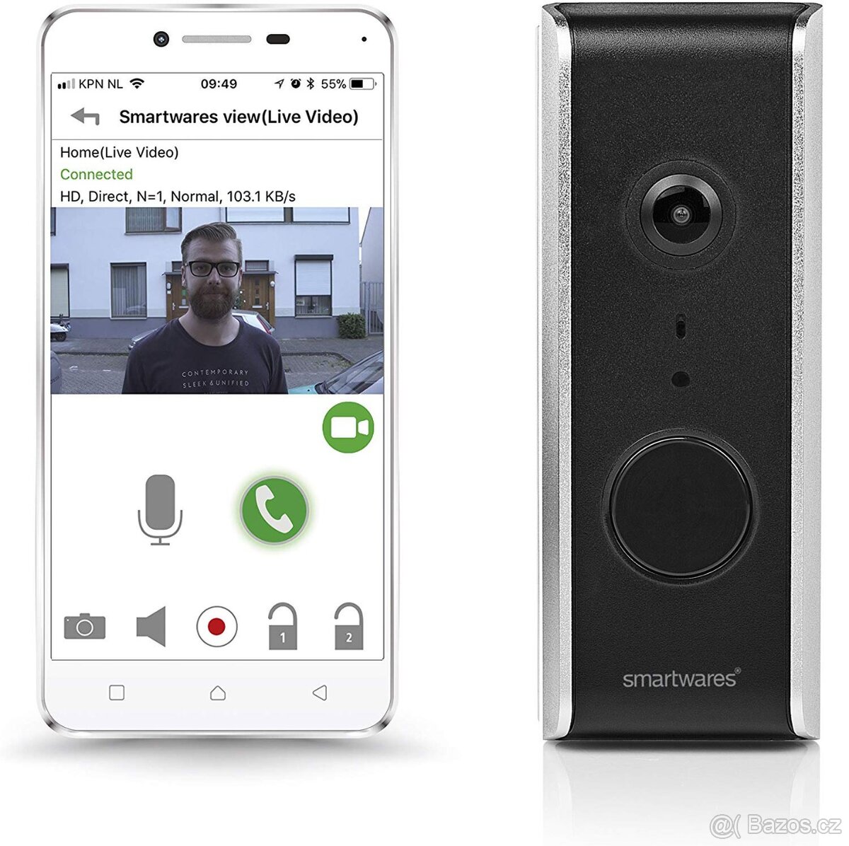 Video zvonek s kamerou Smartwares Wired IP Wi-Fi nový - 2