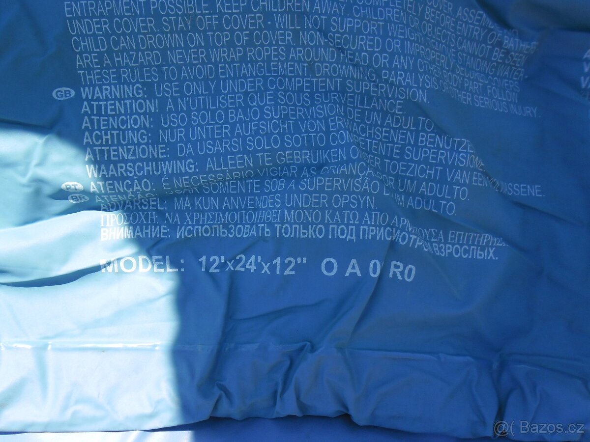 Prodám krycí plachtu na bazén ovál 3,66x7,32x1,22 - 2