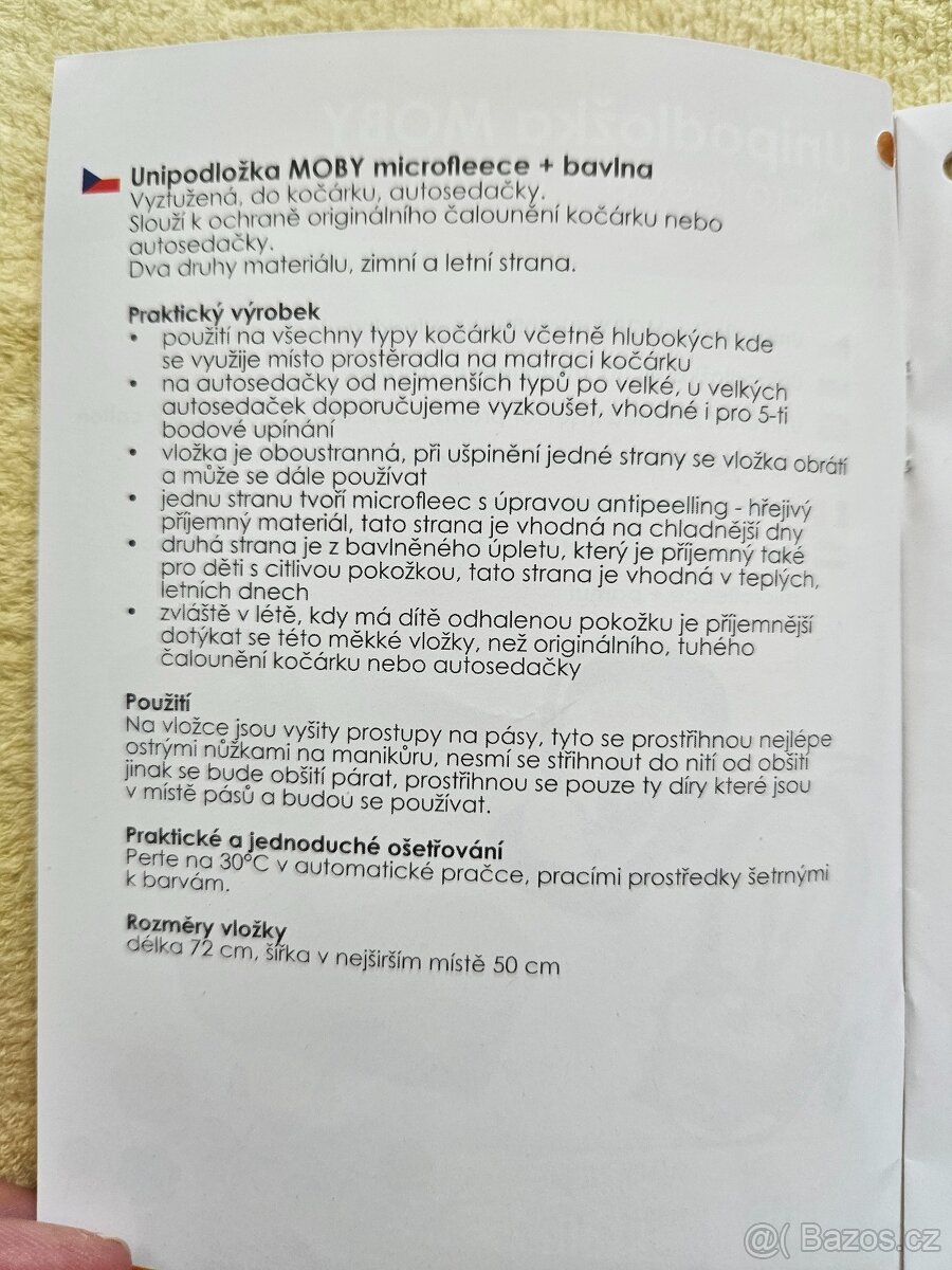 Uni podložka Moby Emitex - 2