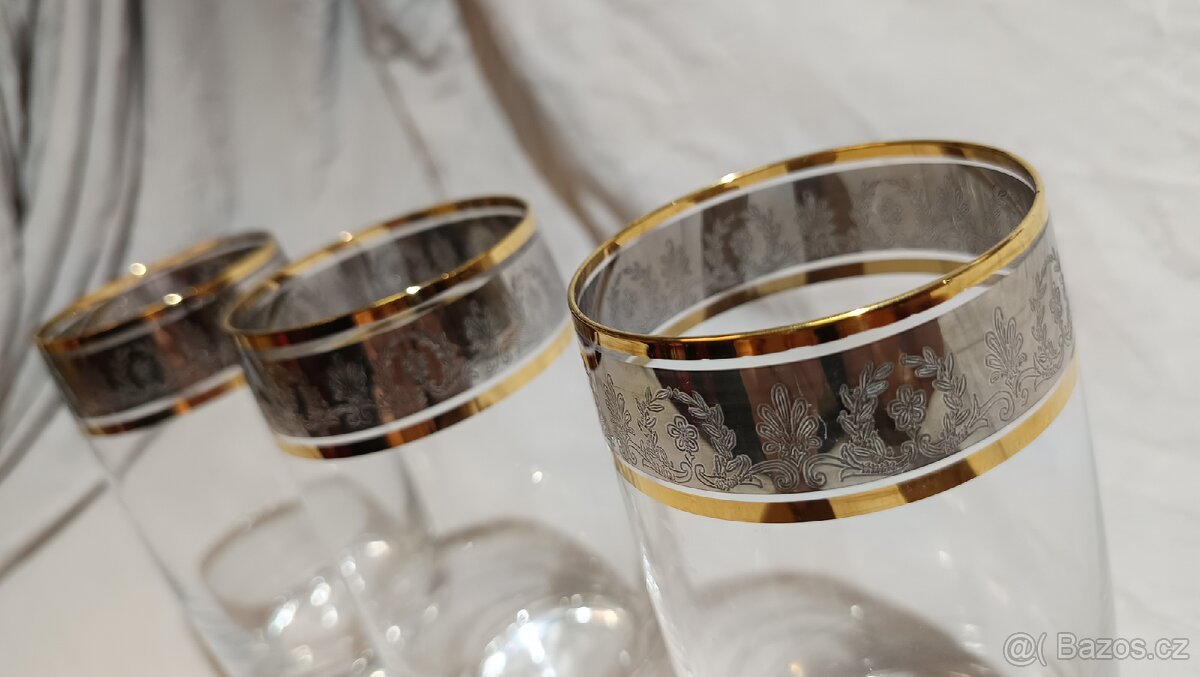 Retro zdobené skleničky 3ks - 2