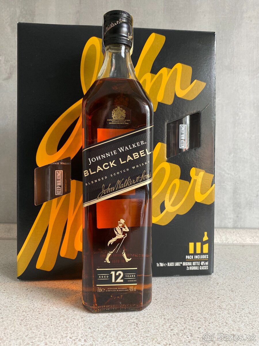 Johnnie Walker Black Label – 12yo, 40% 0,7L, dárkové balení - 2