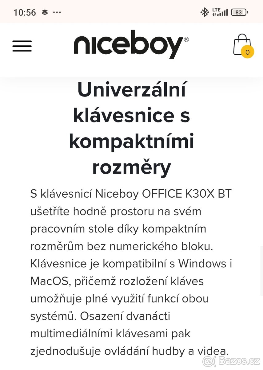 Bezdratova klavesnice Niceboy NOVÁ - 2